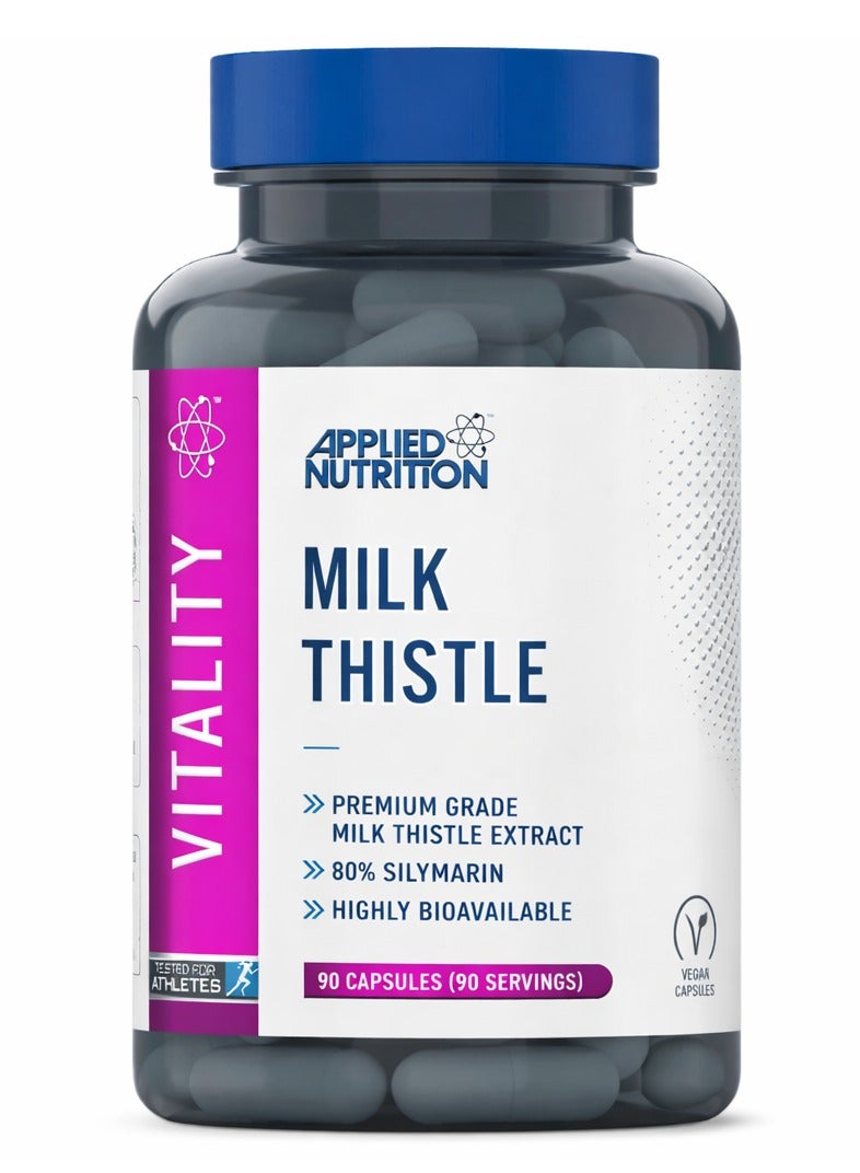 Applied Nutrition Milk Thistle – Premium Liver Support Supplement | 80% Silymarin | Highly Bioavailable | 90 Capsules (90 Servings) - Image 1